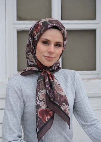 Çiçek Desenli Bohem Kadın Eşarp - Görsel 4