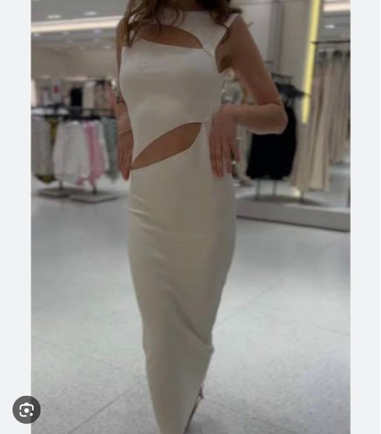 Zara dekolteli streç midi elbise - Görsel 2