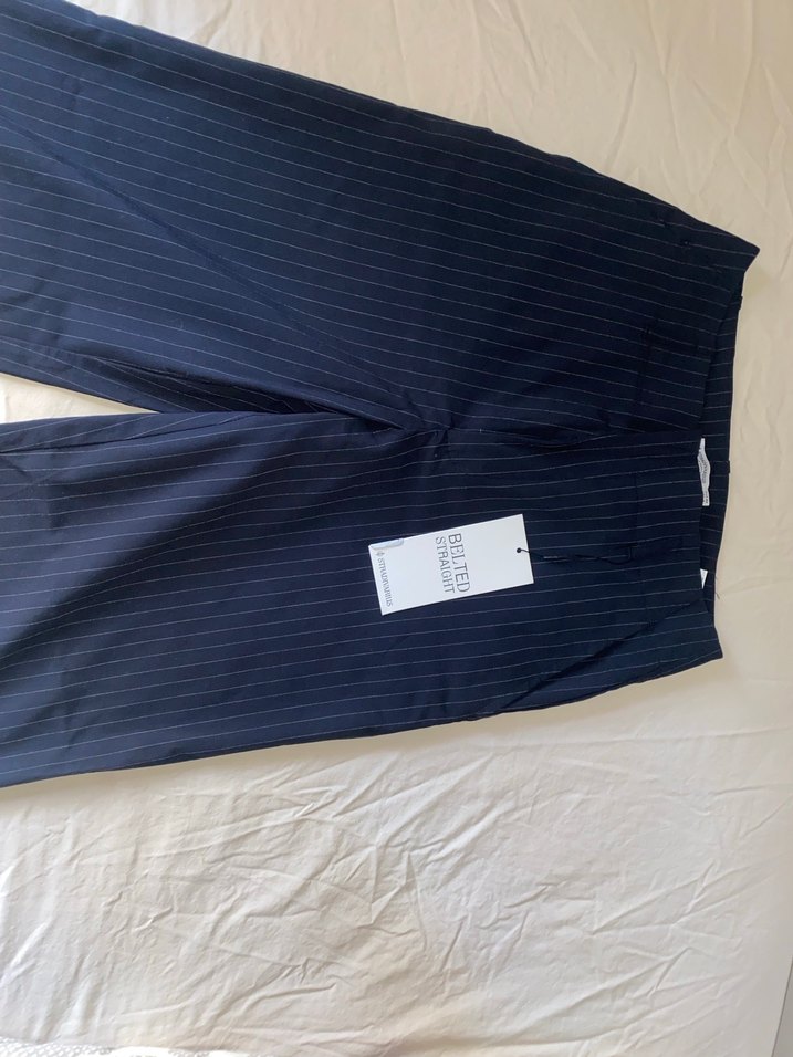 Stradivarius Lacivert Çizgili Pantolon - Görsel 2