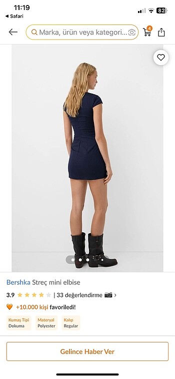 Bershka Bershka lacivert çizgili mini elbise