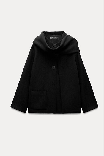 Zara Zara atkılı yün kaban