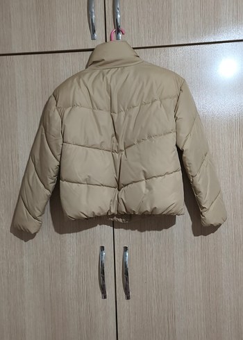 Defacto Bej Kadın Midi Boy Fermuarlı Kışlık Mont