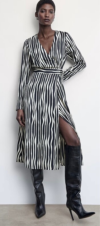 38 Beden Zara Midi Boy Elbise!
