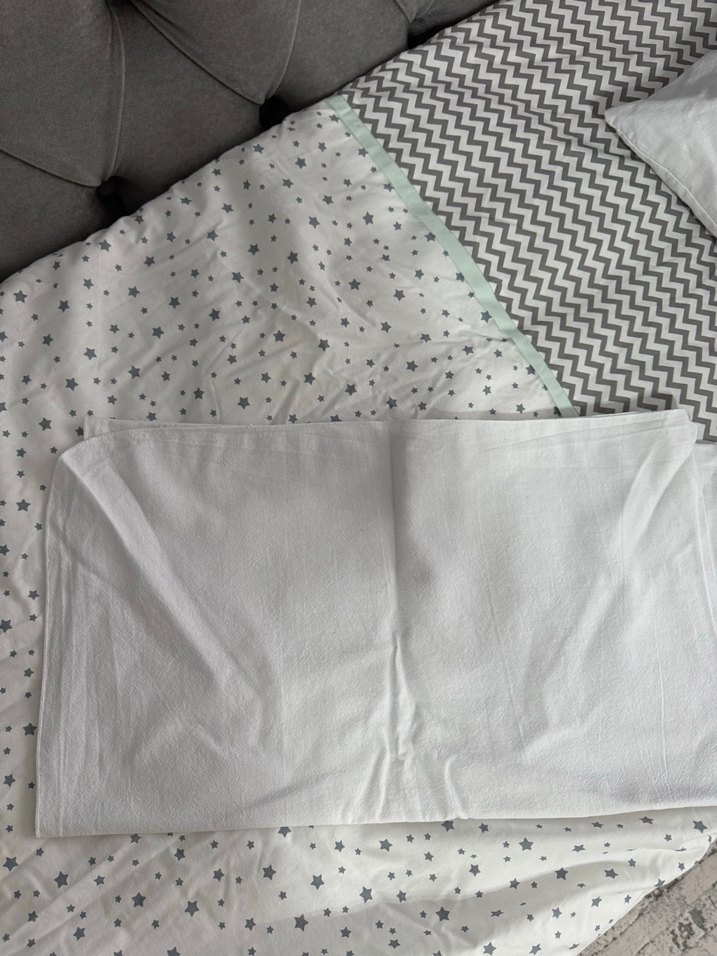 Gri Nakışlı Keten Bebek uyku seti - Görsel 2