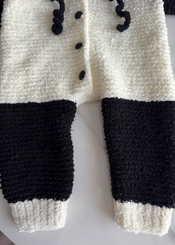 Erkek Bebek Örgü Panda Tulum - Görsel 4