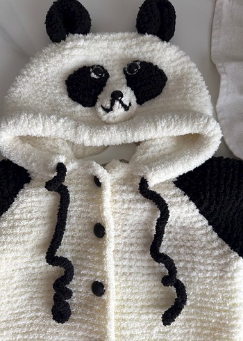 Erkek Bebek Örgü Panda Tulum - Görsel 3