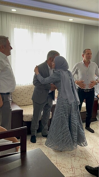 l Beden mavi Renk Abiye elbise