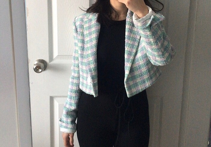 xs Beden Zara crop tuvit ceket