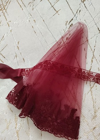 Bordo Dantel Gelinlik Aksesuarı