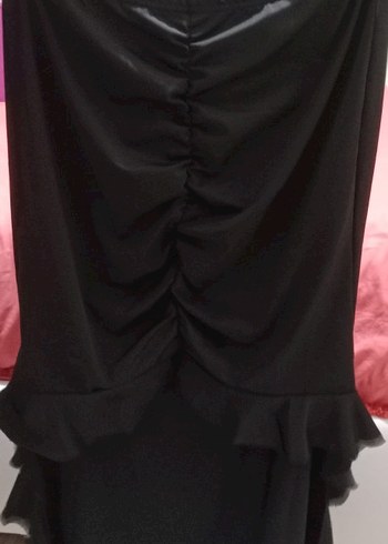Diğer Drapeli Siyah Uzun Gotik Kadın Etek