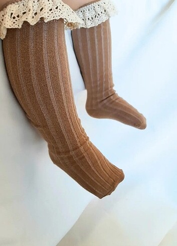  Beden pembe Renk Dantelli diz altı çorap ???? 