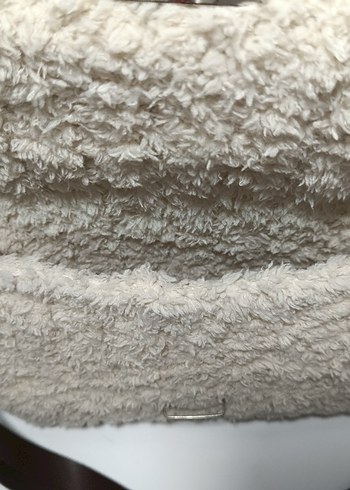 kanvas kol çantası beyaz deri deli atkı alüminyum düğme - Görsel 7