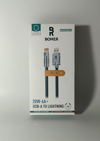 Bomer USB-A Lightning Şarj Kablosu 1m 20W - Görsel 2