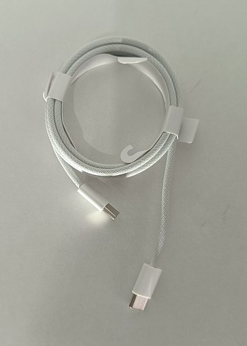 USB-C Şarj Kablosu Beyaz ÇİFT TARAFLI USB KALİTELİ HASIR KABLO - Görsel 2