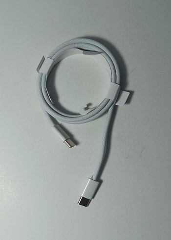 USB-C Şarj Kablosu Beyaz ÇİFT TARAFLI USB KALİTELİ HASIR KABLO - Görsel 5