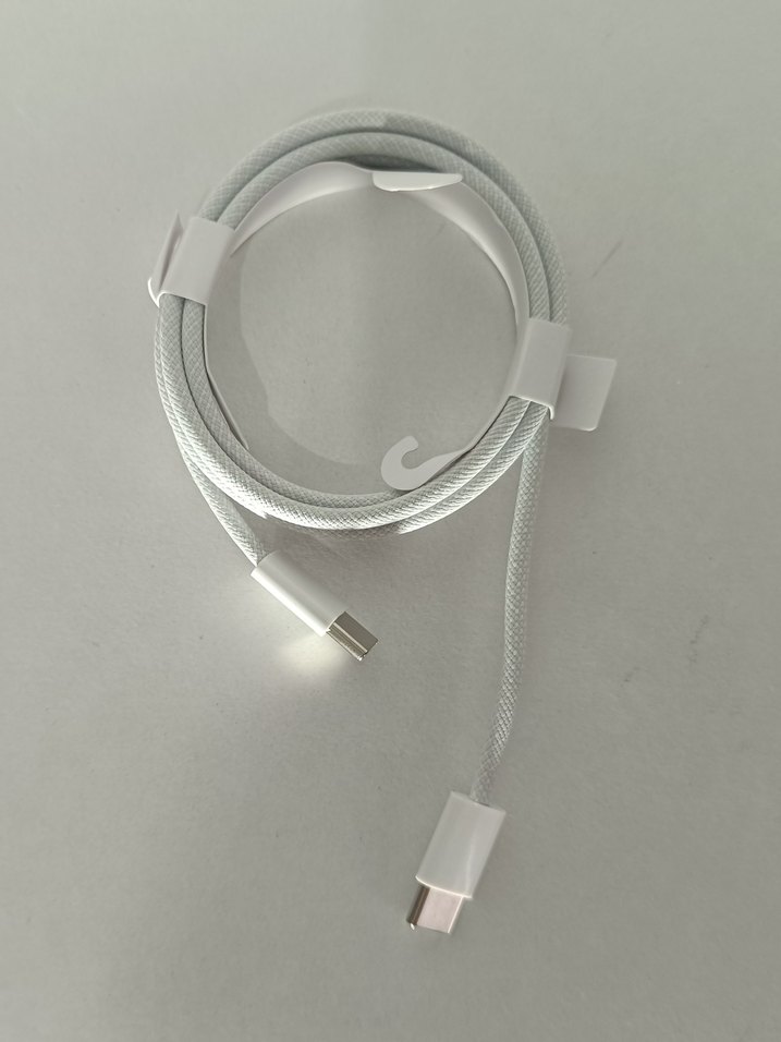 USB-C Şarj Kablosu Beyaz ÇİFT TARAFLI USB KALİTELİ HASIR KABLO - Görsel 2