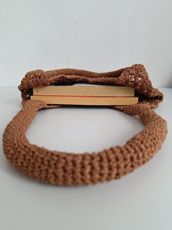 Örgü Bohem Kadın Çanta - Kahverengi - Görsel 4