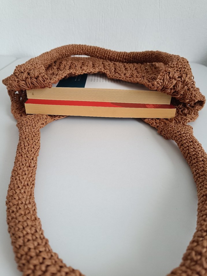 Örgü Bohem Kadın Çanta - Kahverengi - Görsel 2