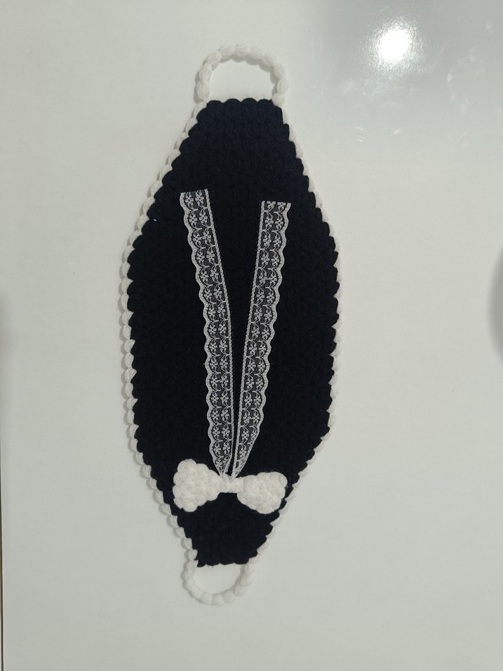 Gotik Tarzda El Yapımı Lif Siyah Beyaz Set - Görsel 5