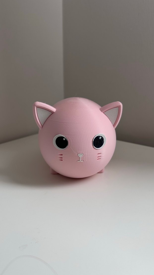 Pastel Pembe Kedi Şekilli Kedi kukbara - Görsel 2