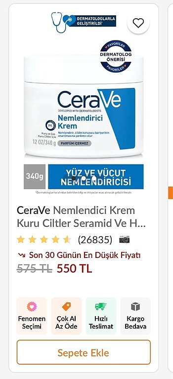  Beden Ceravw nemlendirici krem