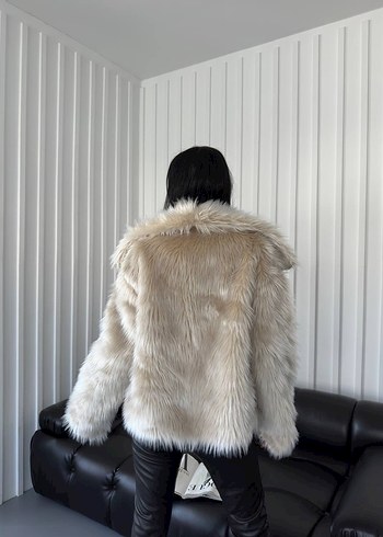 Kadın Beyaz Kürk Detaylı Deri Mont - Görsel 6