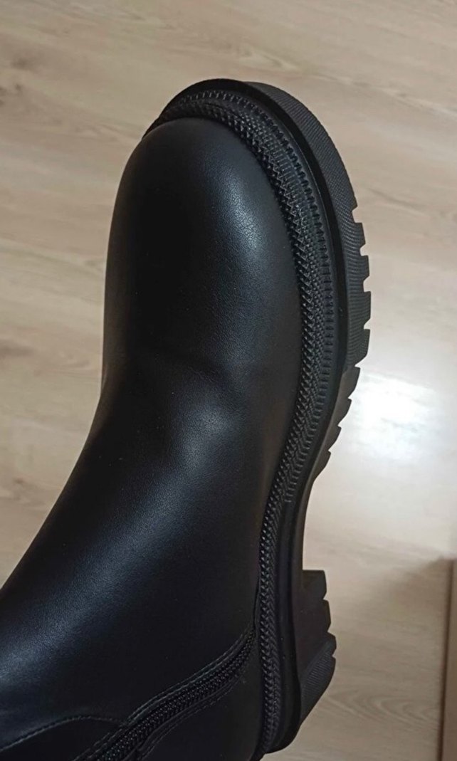 Siyah Kadın Stiletto Topuklu Kemerli Dizüstü Çizme - Görsel 4