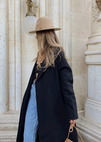 Siyah Uzun Klasik Kaban - Görsel 5