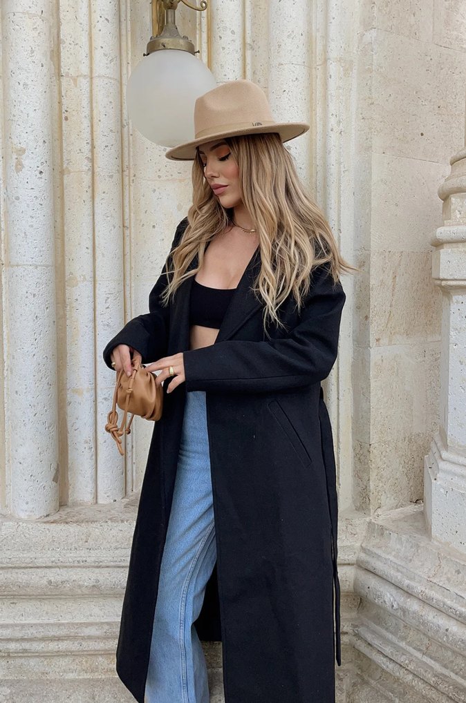 Siyah Uzun Klasik Kaban - Görsel 3