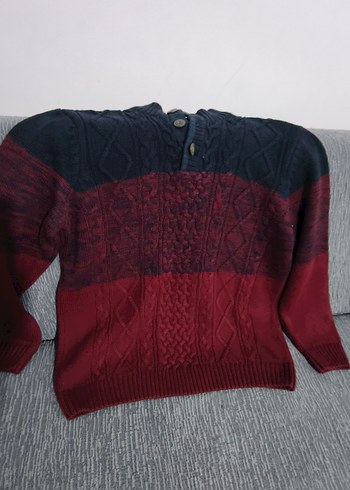 Bordo Siyah  Erkek Kazak - Görsel 2