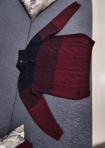 Bordo Siyah  Erkek Kazak - Görsel 4