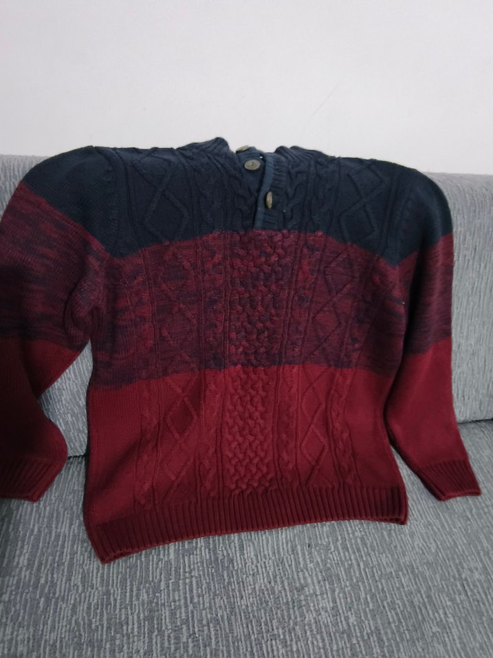 Bordo Siyah  Erkek Kazak - Görsel 2