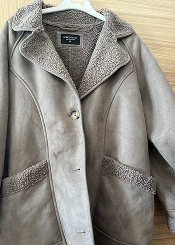 Düğmeli Bej Süet Midi Kadın Ceket - Görsel 2