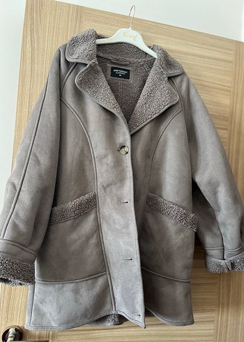 Düğmeli Bej Süet Midi Kadın Ceket - Görsel 5