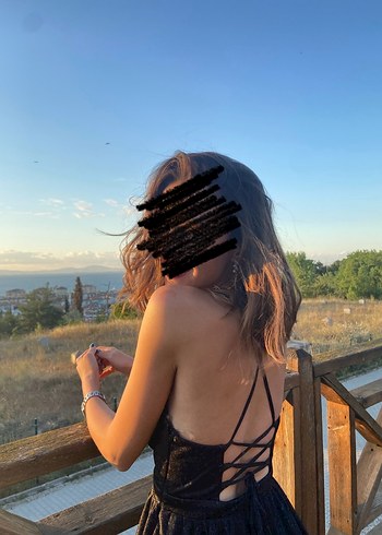 Siyah Bağlamalı Mini Bohem Elbise - Görsel 3