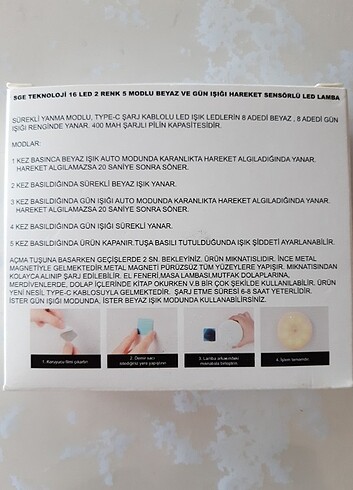 Beden Beyaz ve Gün Işığı Şarjlı Led Lamba
