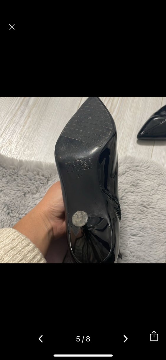 Siyah Parlak Yılan Desenli İnce Topuklu Bot - Görsel 4