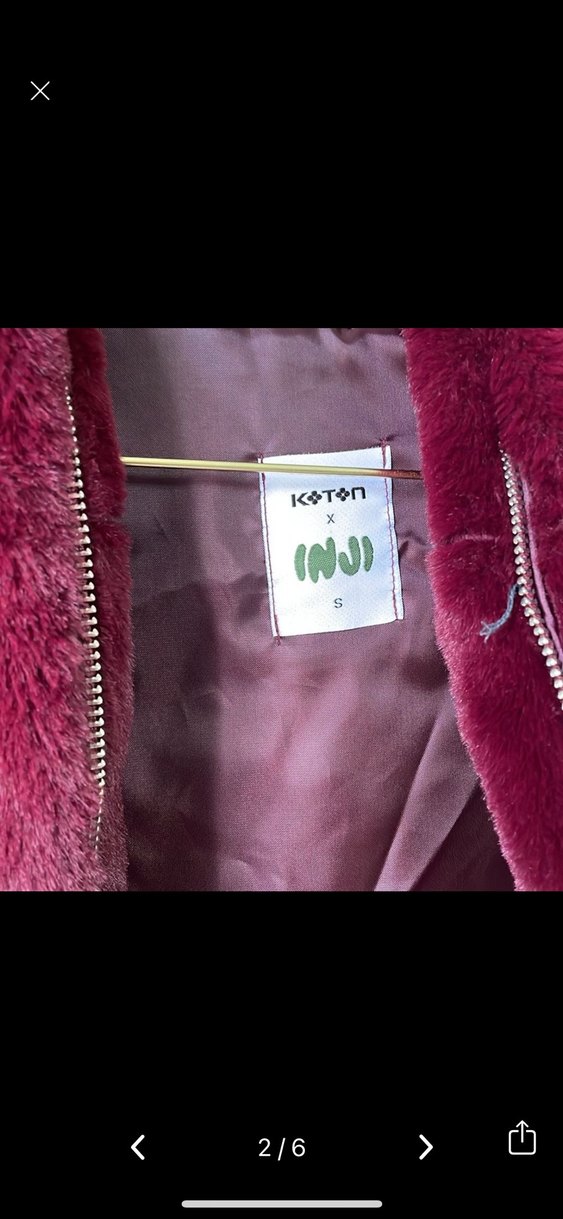 Bordo Kadın Kürklü Midi Ceket - Görsel 3