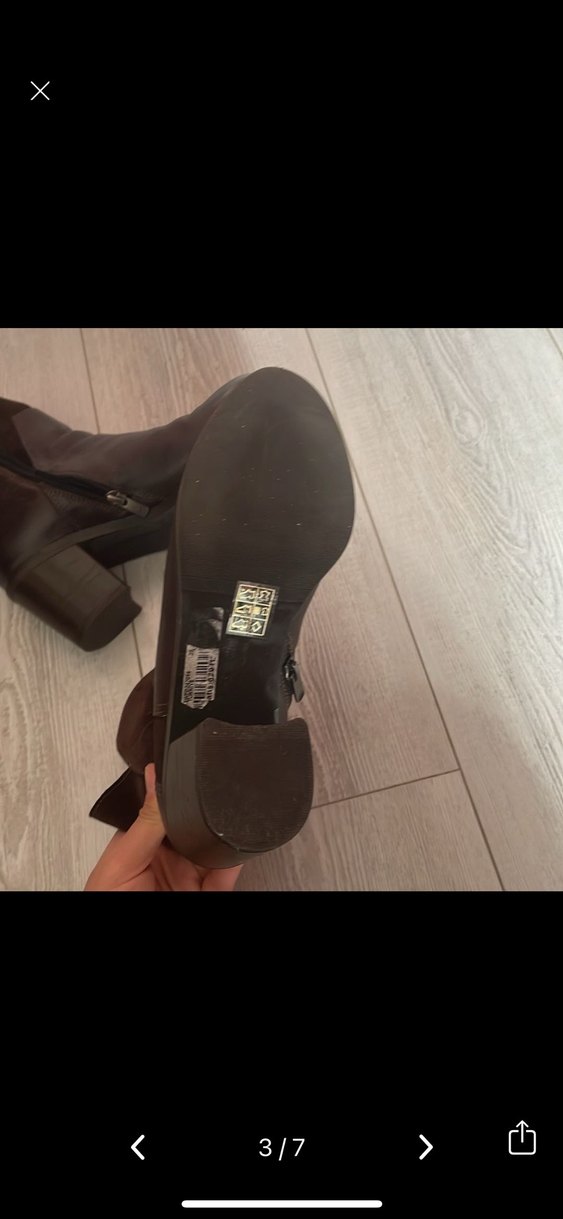 Kahverengi Deri Tokalı Kadın Bot - Görsel 3