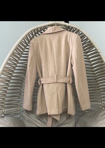 Bej Kuşaklı Kadın Kaban - Görsel 2