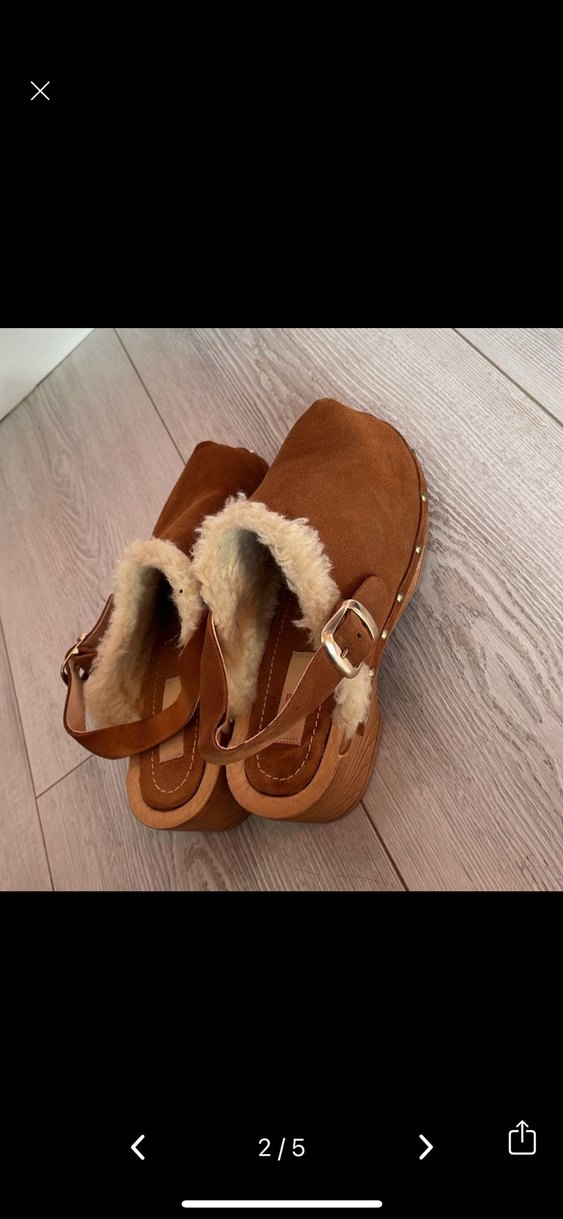 Kahverengi süet tokalı kadın terlik - Görsel 3