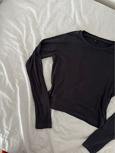 Trendyol & Milla Gri antrasit renkli crop bluz