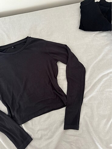 xl Beden Gri antrasit renkli crop bluz