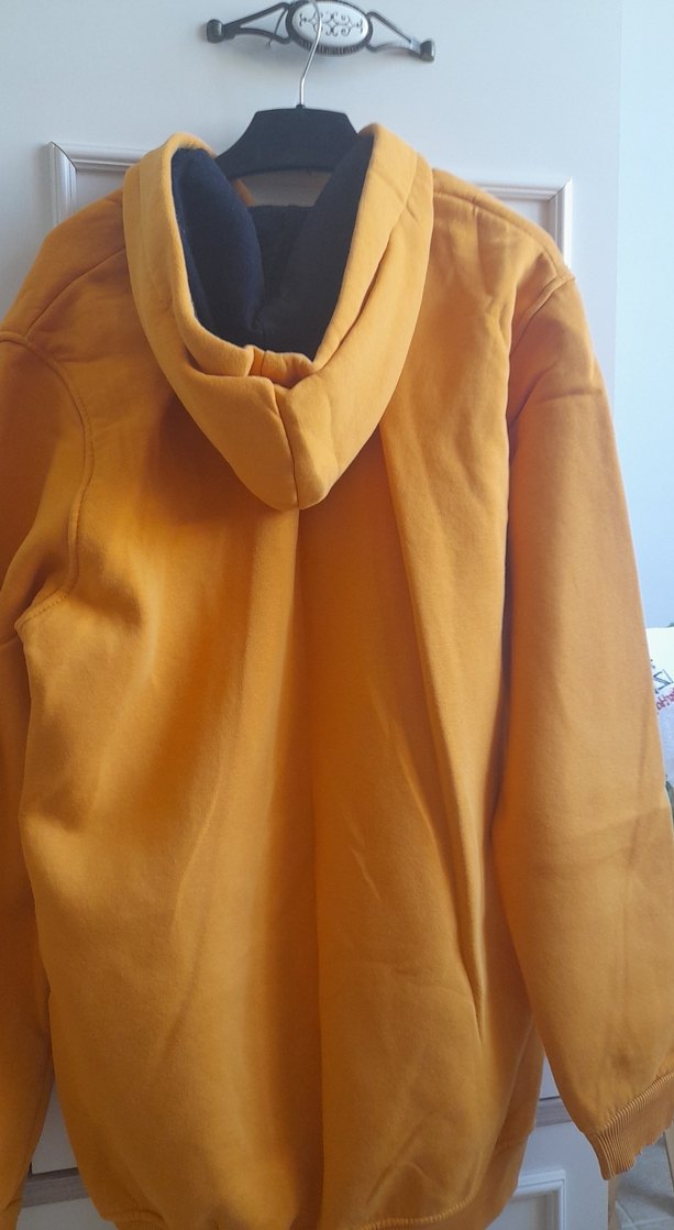 Sarı Kapüşonlu Rahat Kesim Kadın Sweatshirt - Görsel 3