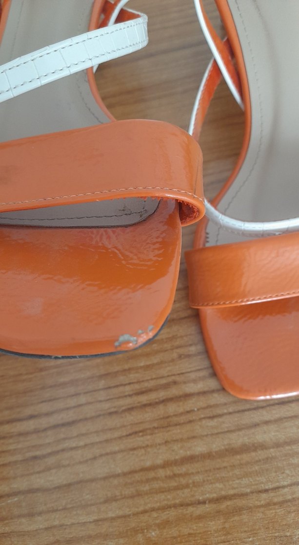Turuncu Rugan Topuklu Kadın Sandalet - Görsel 3