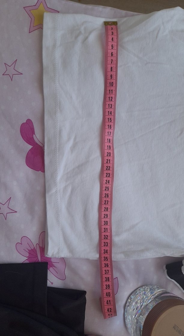 Kısa Kollu Beyaz Crop Top - Görsel 5