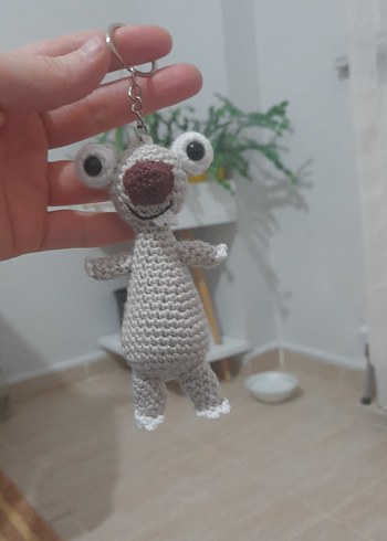 Gri El Örgüsü Peluş Anahtarlık - Görsel 2