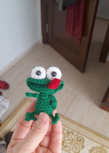 Renkli Örgü Kurbağa Peluş Oyuncak - Görsel 2