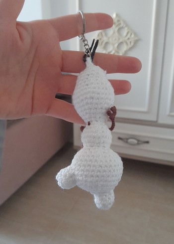 Renkli Beyaz Peluş Oyuncak Anahtarlık - Görsel 3