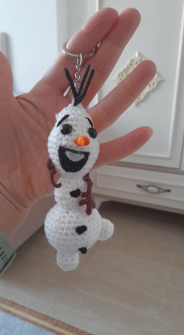 Renkli Beyaz Peluş Oyuncak Anahtarlık - Görsel 2